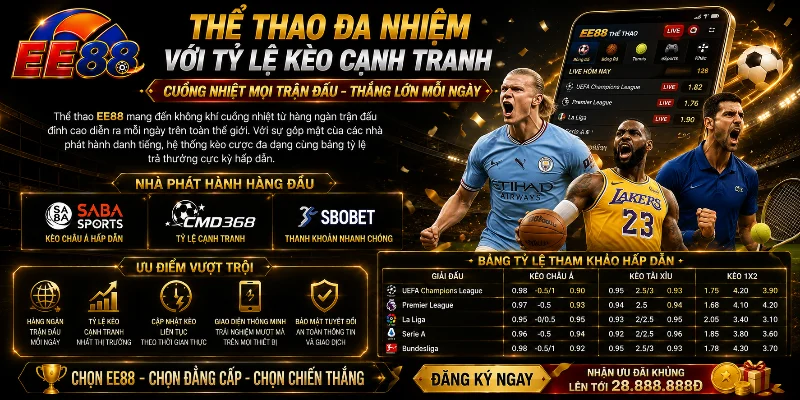 Chuyên mục thể thao với hàng loạt giải đấu và tỷ lệ kèo tối ưu